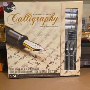 Calligraphy Set in Cream and Gold